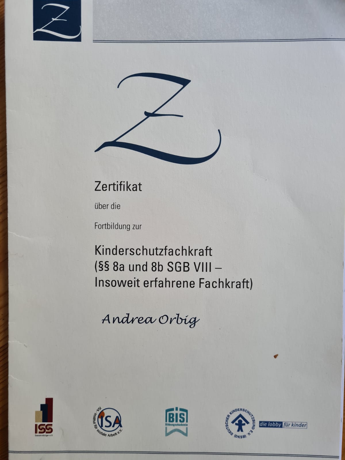Zertifikat Kinderschutzfachkraft-§§-8a-und-8b-SGB-VIII-Insoweit-erfahrene-Fachkraft